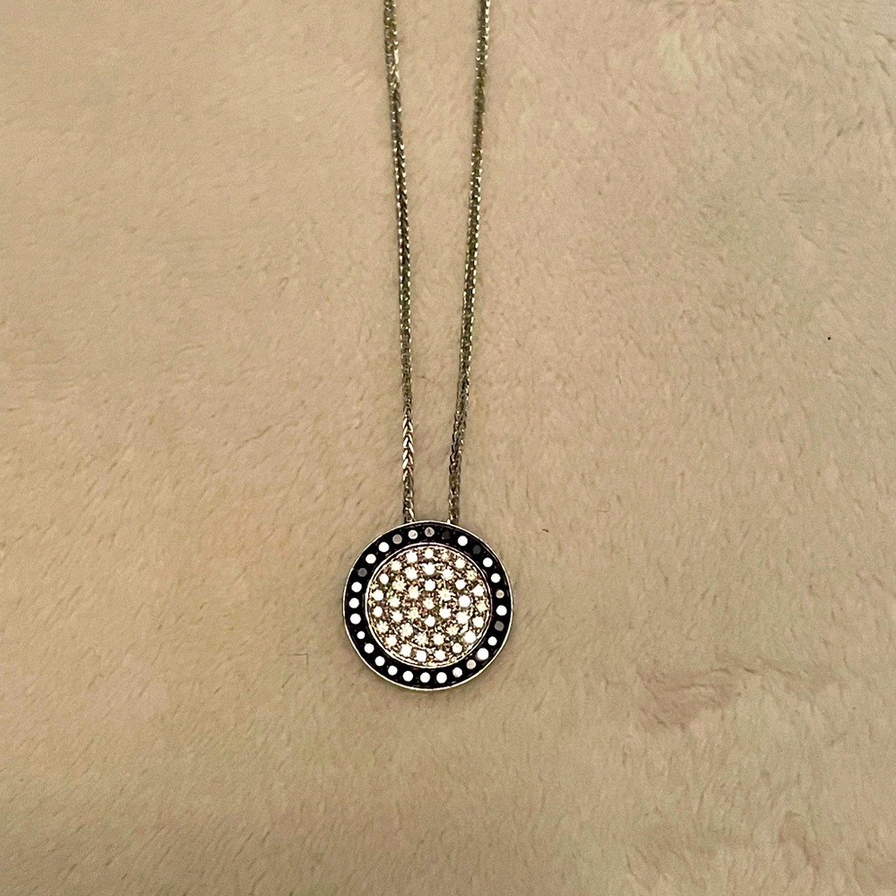 Stunning 14K white gold real Diamond necklace